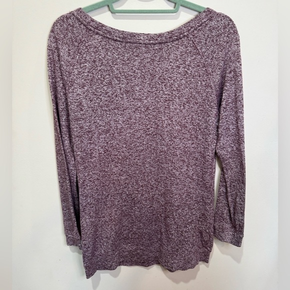 Athleta‎ Luxe Pose Top S Tunic Long Sleeve Soft Stretch Purple Wine Heathered - Picture 5 of 7